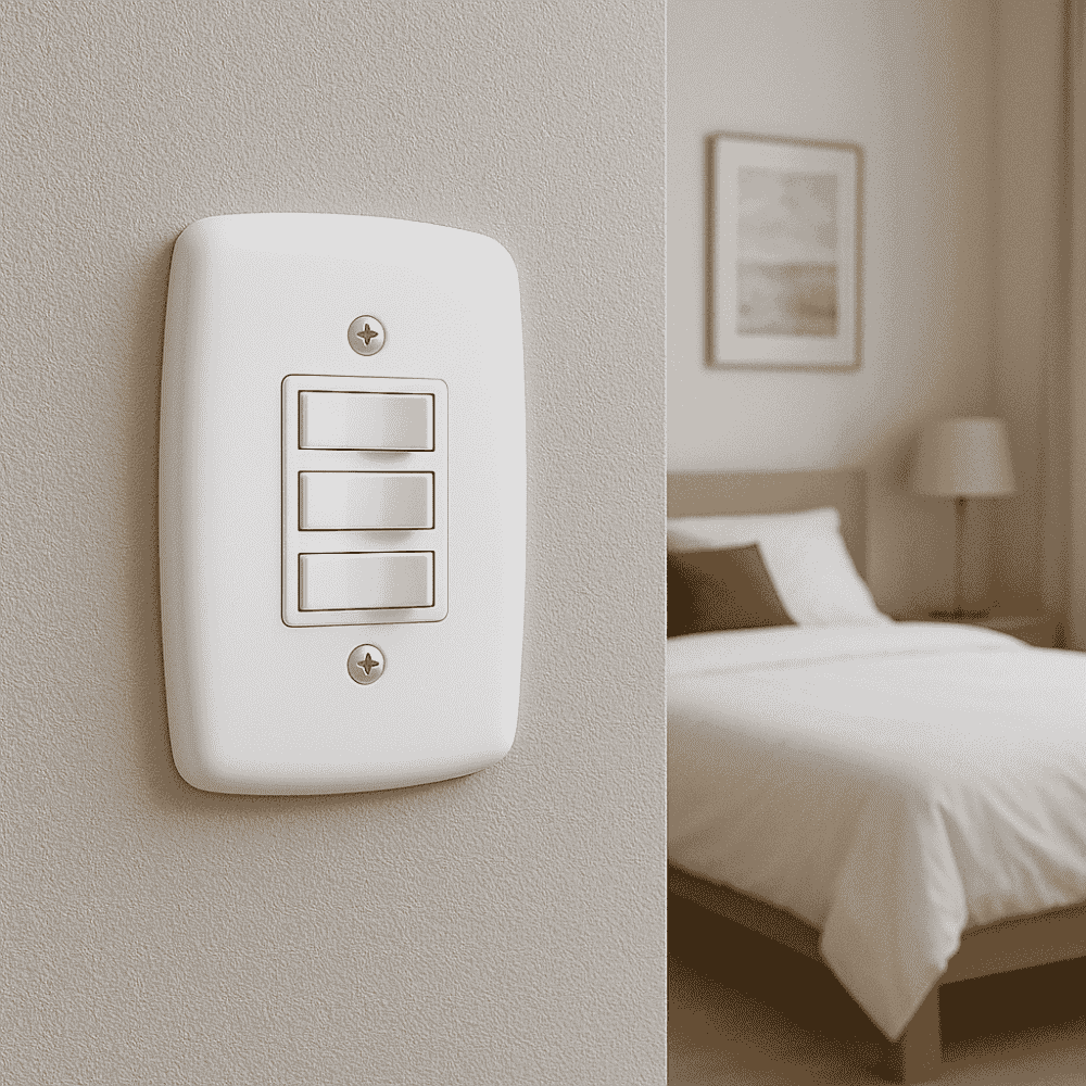 Interruptor 3 Teclas Branco Com Placa Pluzie