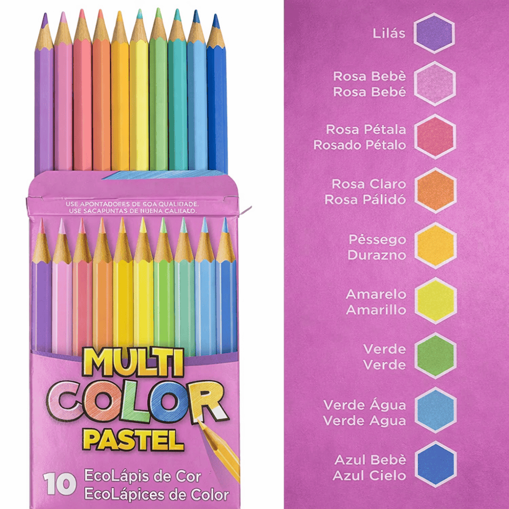 Ecolápis De Cor Pastel Multicolor 10 Cores Faber-Castell