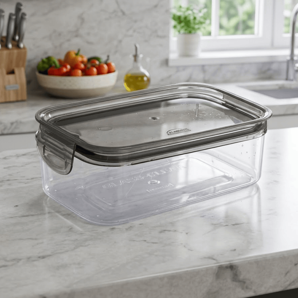 Pote Trava Mais Retangular Cristal 500Ml Plasútil