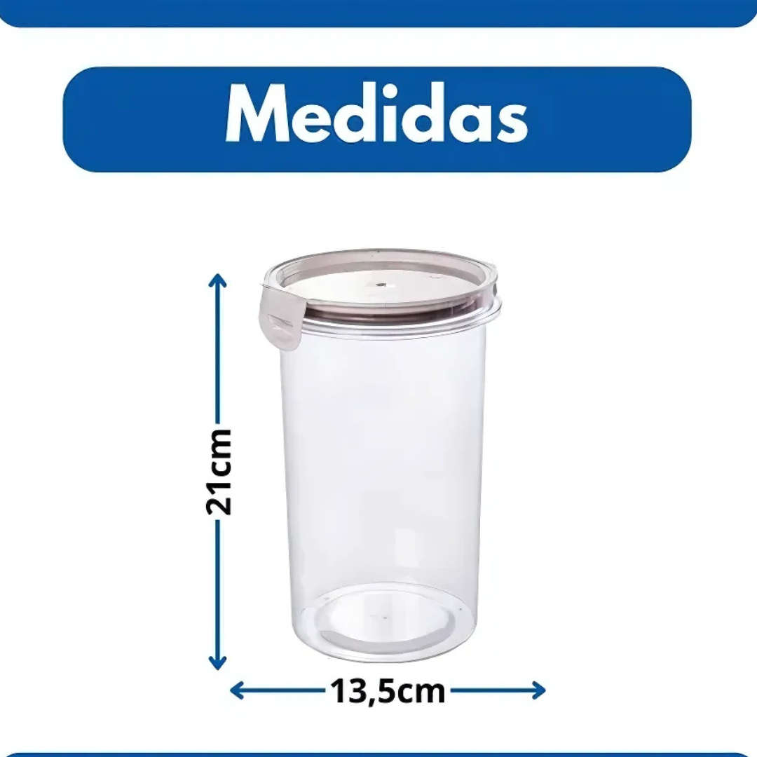 Pote Redondo Fechamento Hermetico 1,8Lt Plasutil