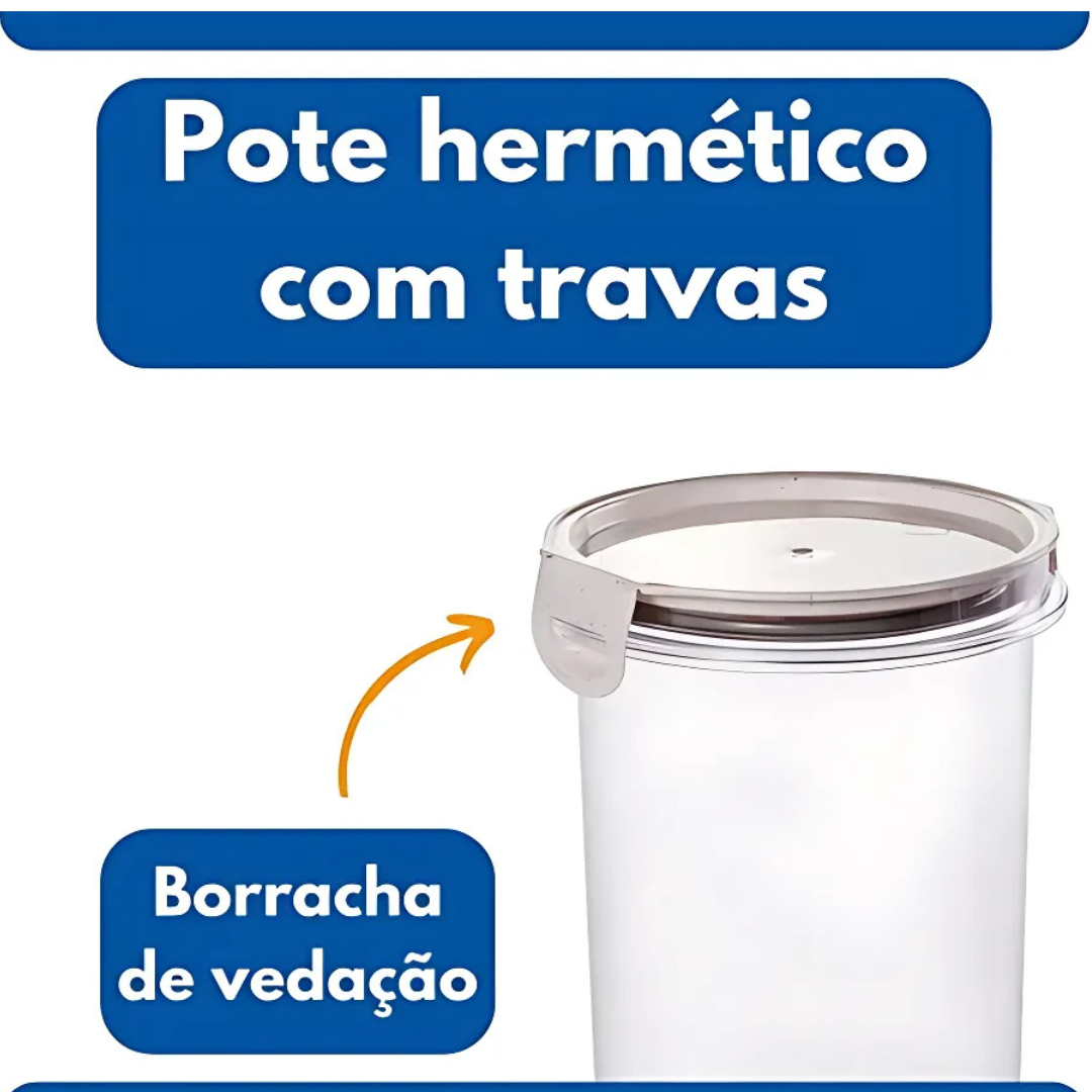 Pote Redondo Fechamento Hermetico 1,8Lt Plasutil