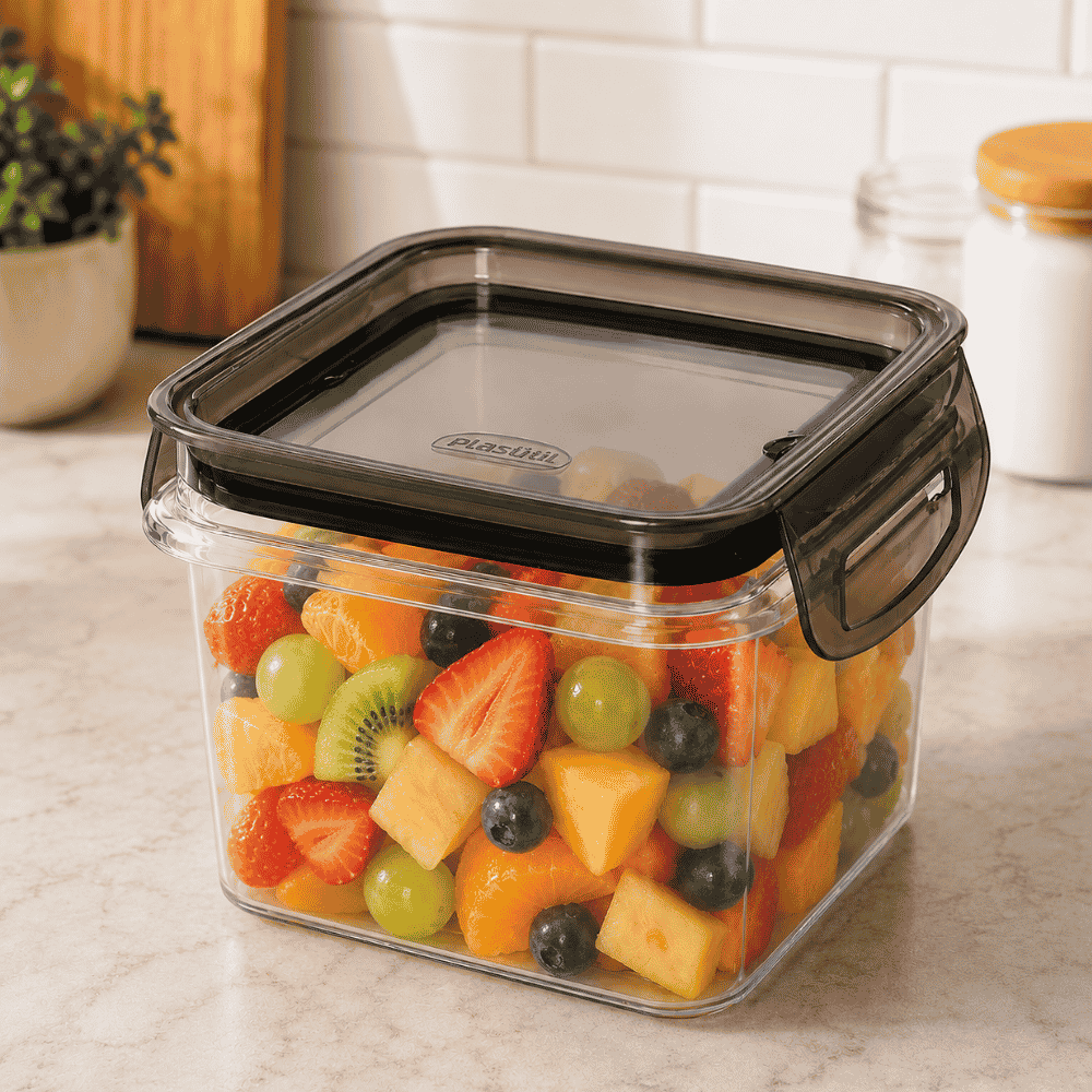 Pote Quadrado Alto Hermético 380ml Plasutil