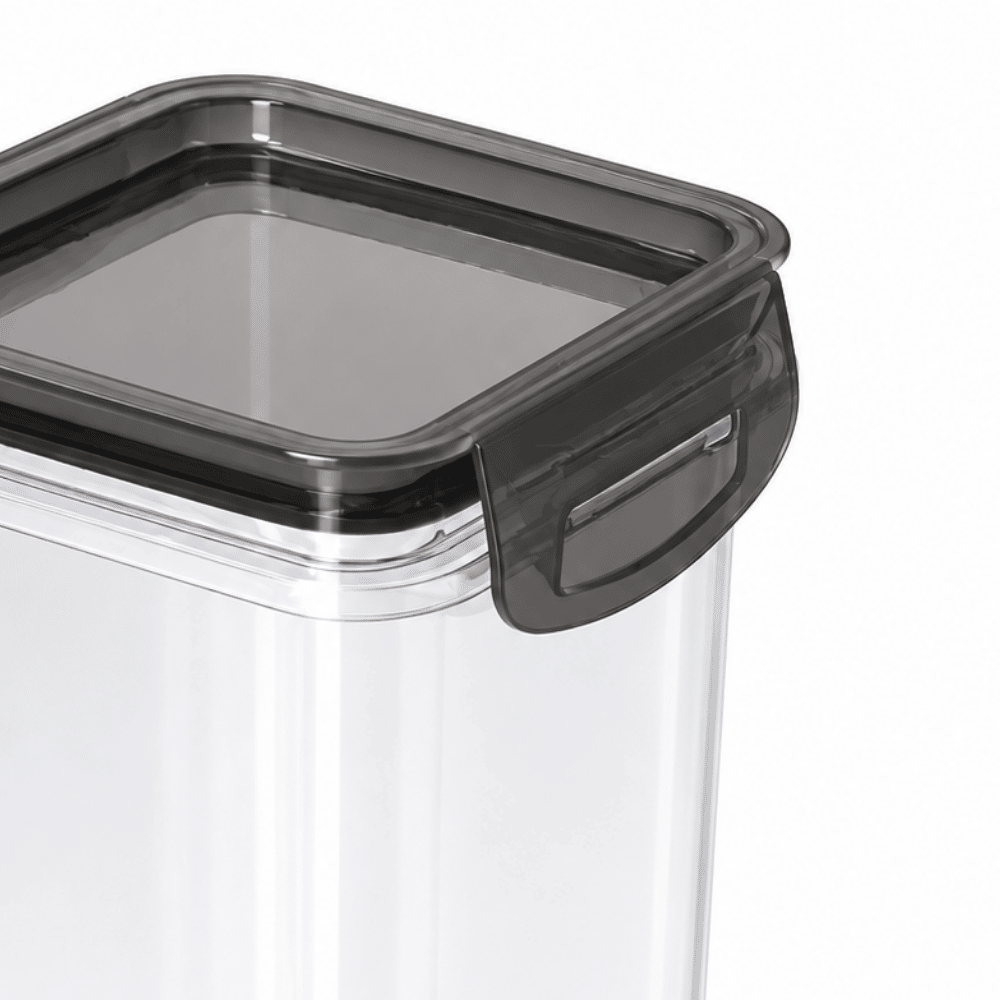 Porta Mantimentos Trava Mais Quadrado Cristal 830ml Plasútil