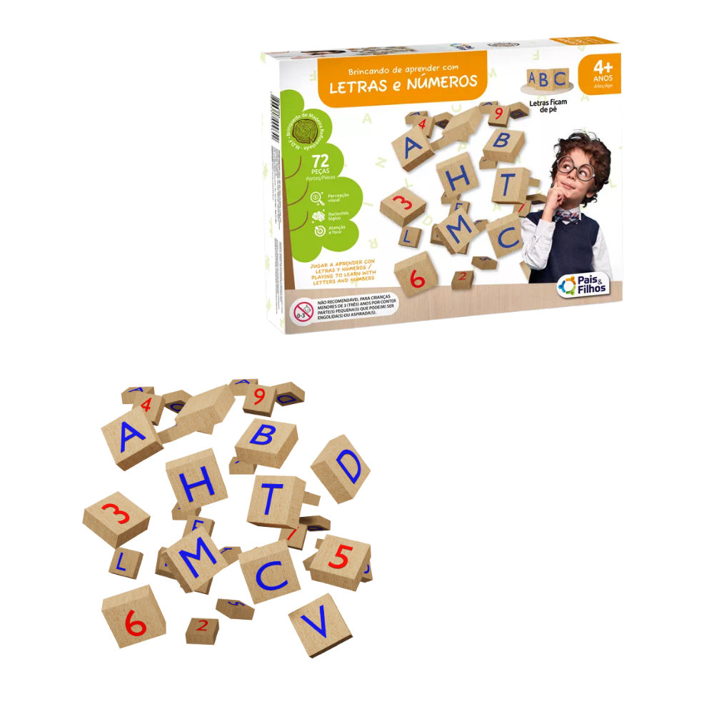 Jogo Brincando de Aprender com Letras e Números Pais & Filhos