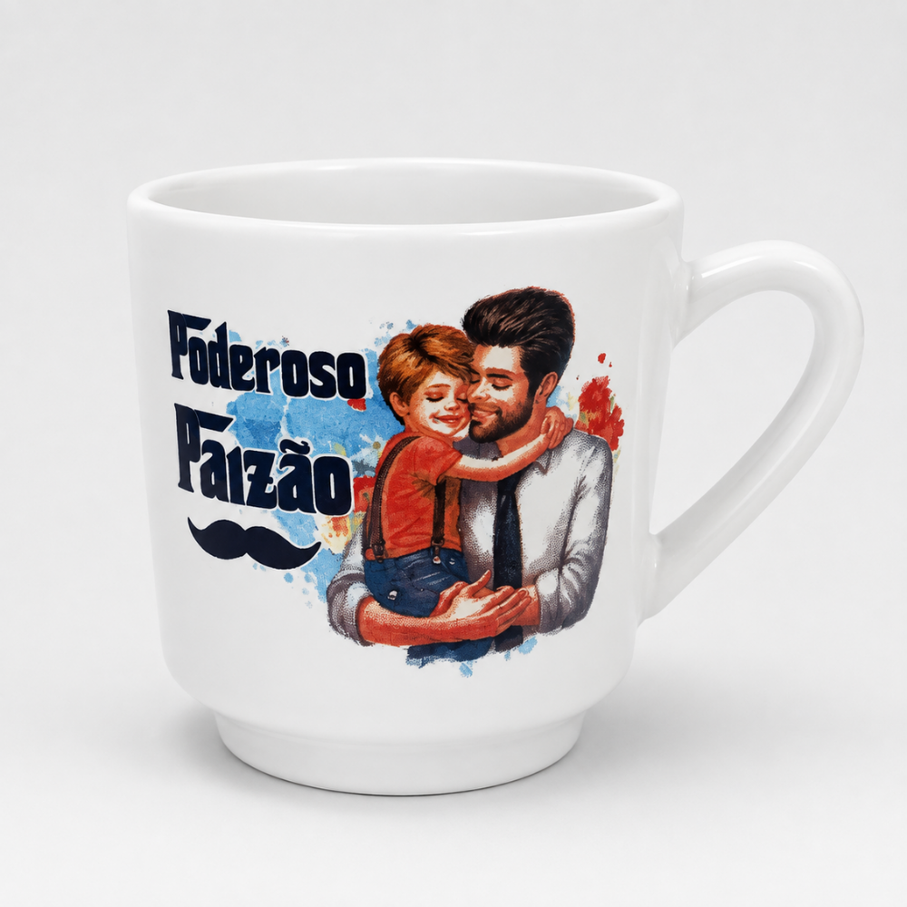 Caneca Lisa Decorada Pai 200ml Horacílio