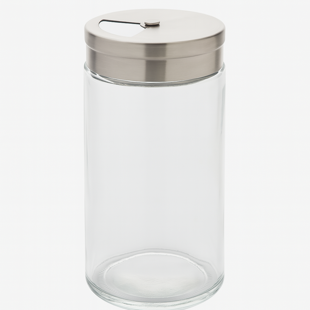 Pote de Vidro com Tampa Dosadora Inox Coliseu