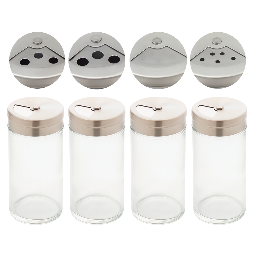 Pote de Vidro com Tampa Dosadora Inox Coliseu