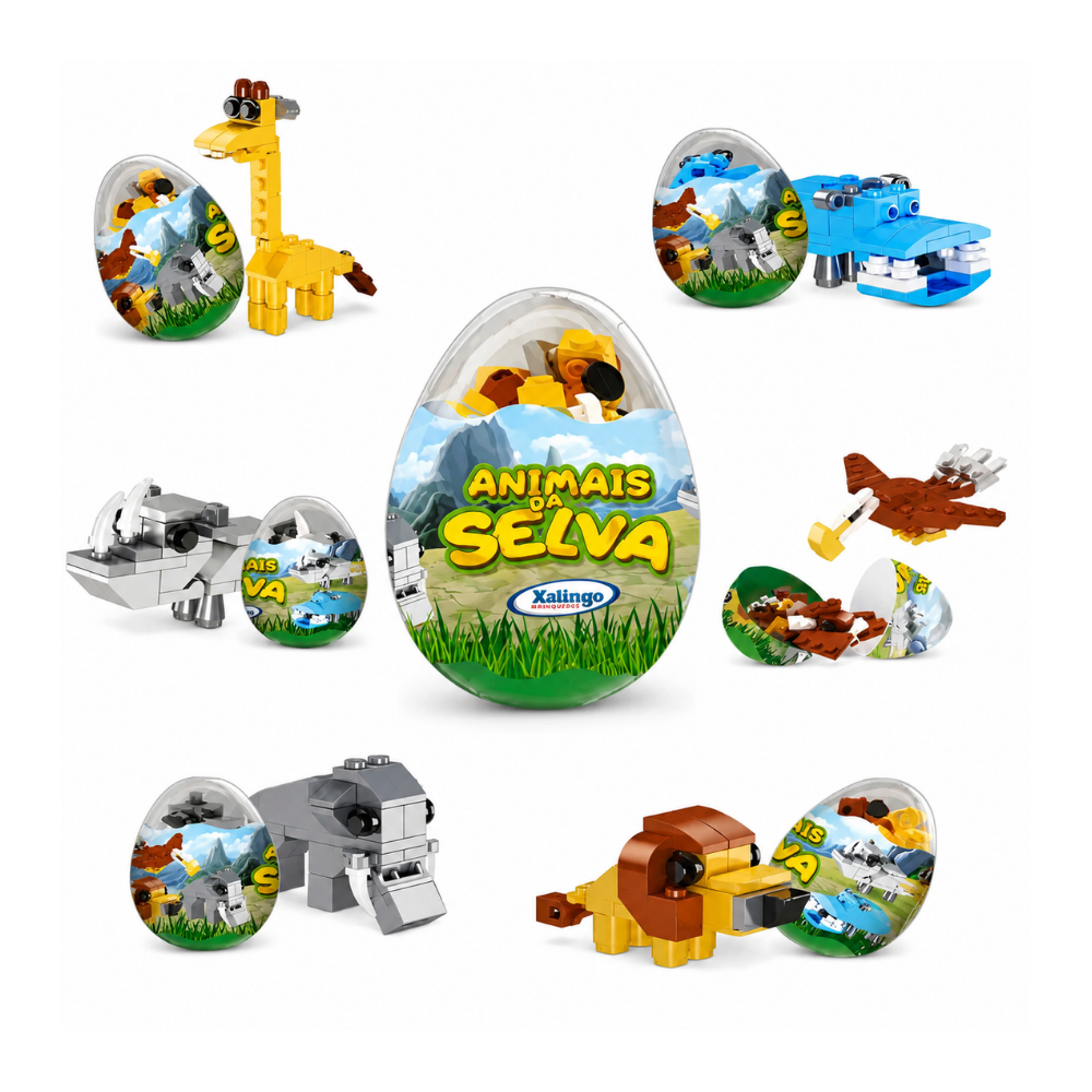 Blocos de Montar Ovo Animais da Selva Xalingo
