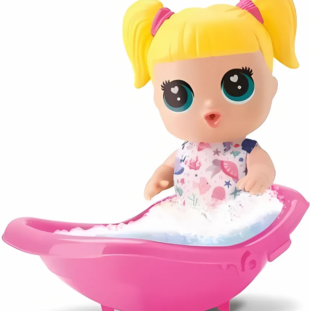 Boneca Com Carrinho E Banheira
