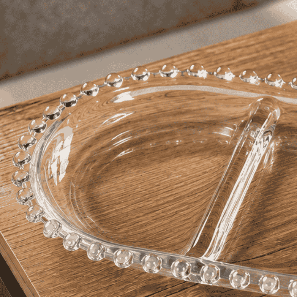 Petisqueira com 3 Divisões Oval Pearl Coliseu