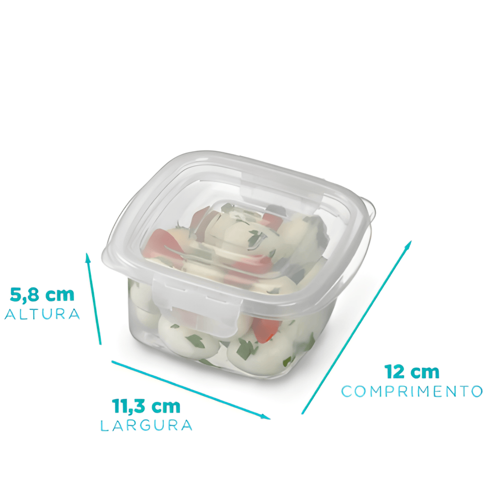Pote Quadrado Pequeno Com Travas 370Ml Nitron
