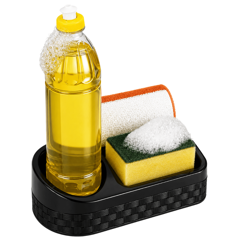 Porta Detergente Rattan com Base Preto Nitron