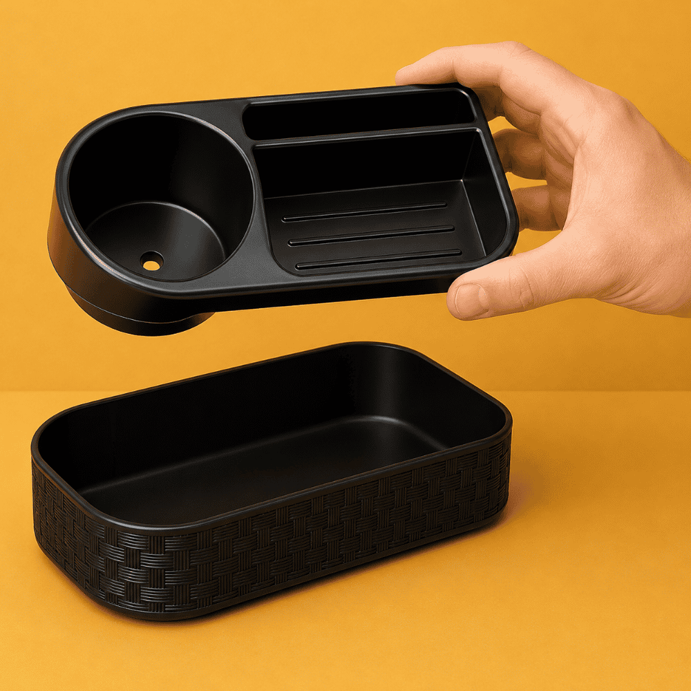 Porta Detergente Rattan com Base Preto Nitron