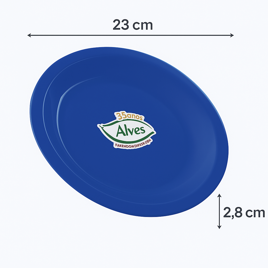Prato Infantil Redondo 700Ml Azul Alves