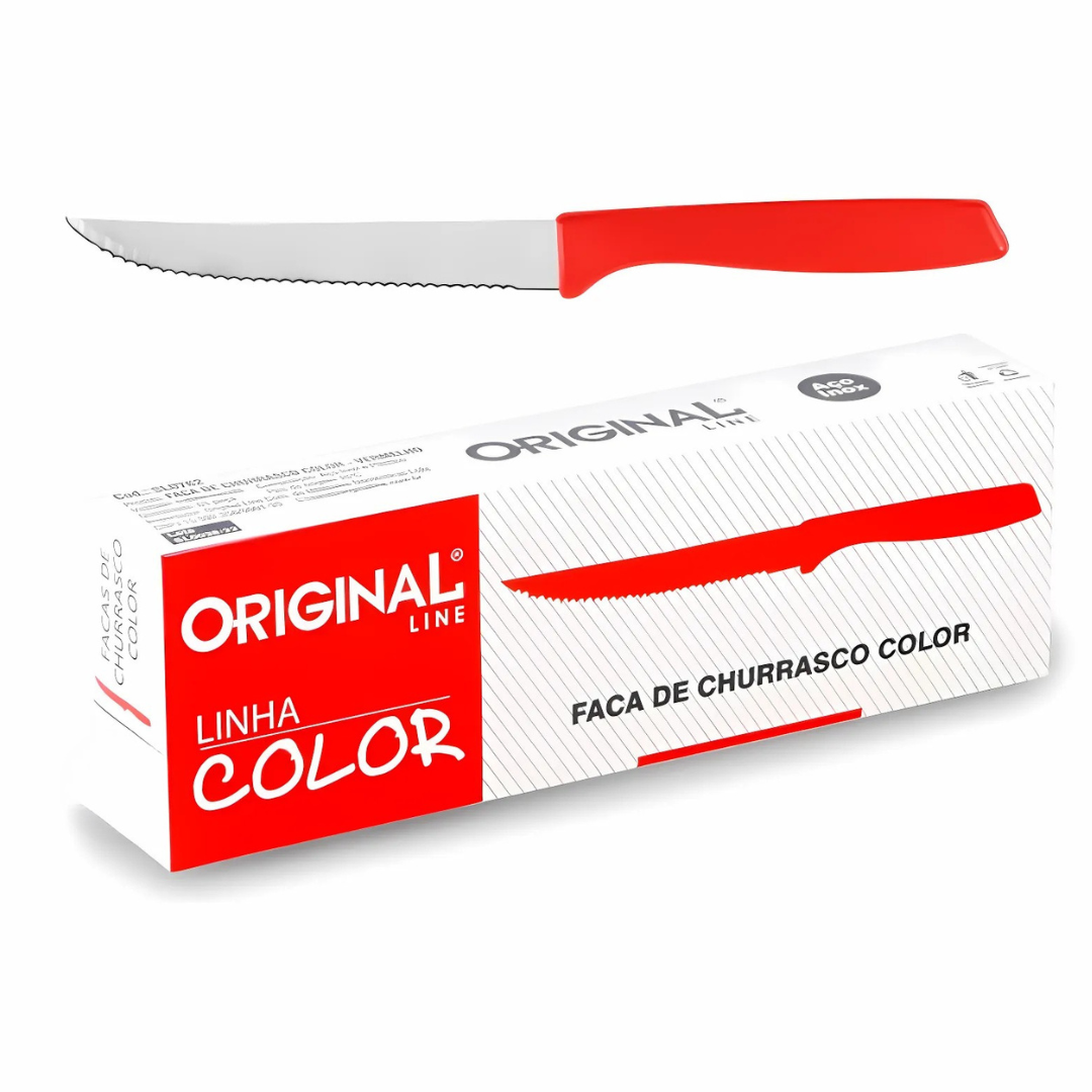 Faca De Churrasco Color Vermelho Original Line
