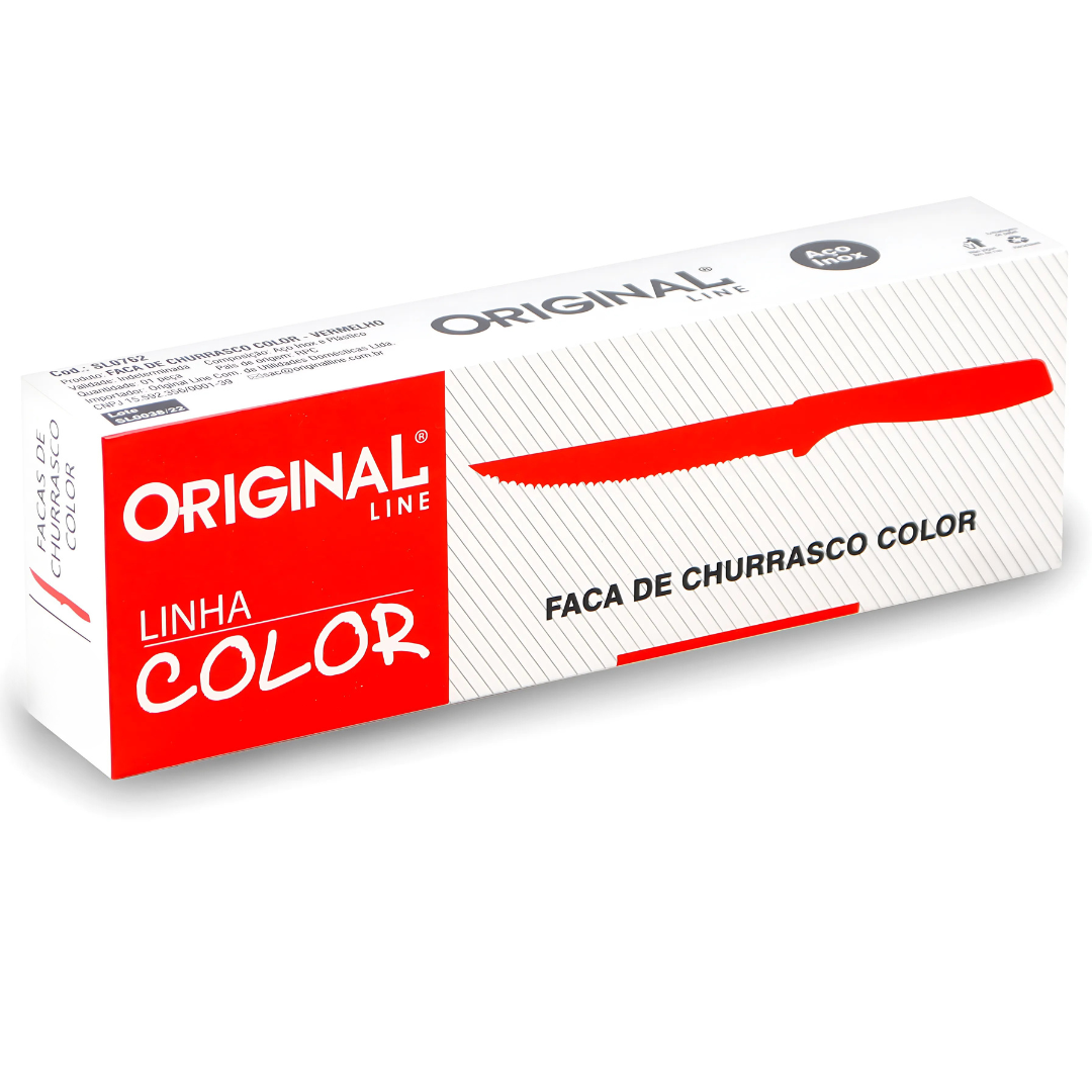 Faca De Churrasco Color Vermelho Original Line