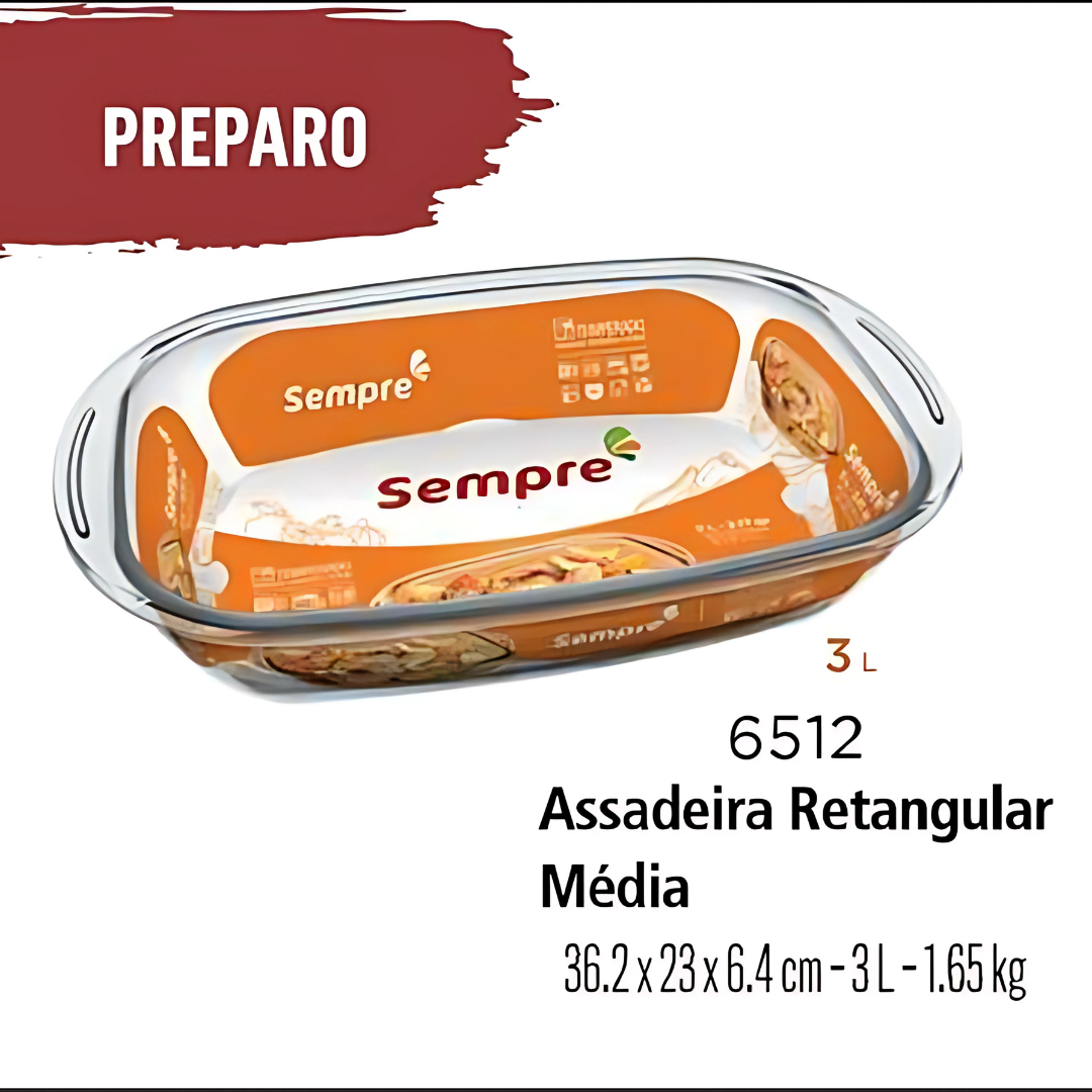 Assadeira Retangular 3L Com Tampa Nadir
