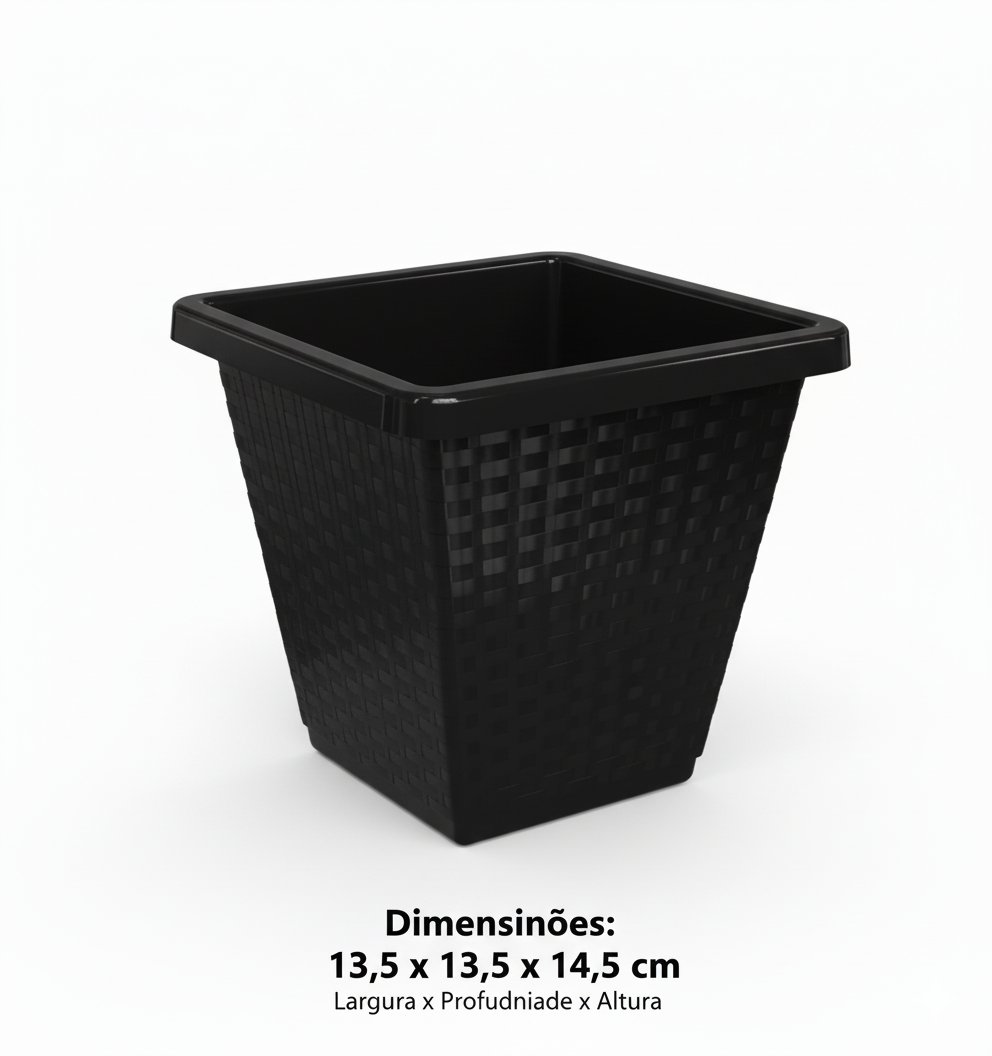 Vaso Quadrado Rattan N11 Color Pratic