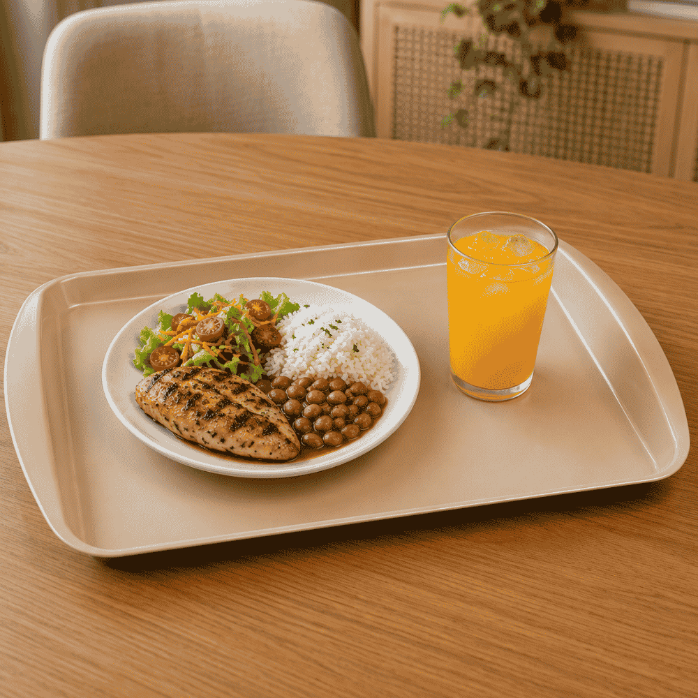Bandeja Fast Food Bege Pleion