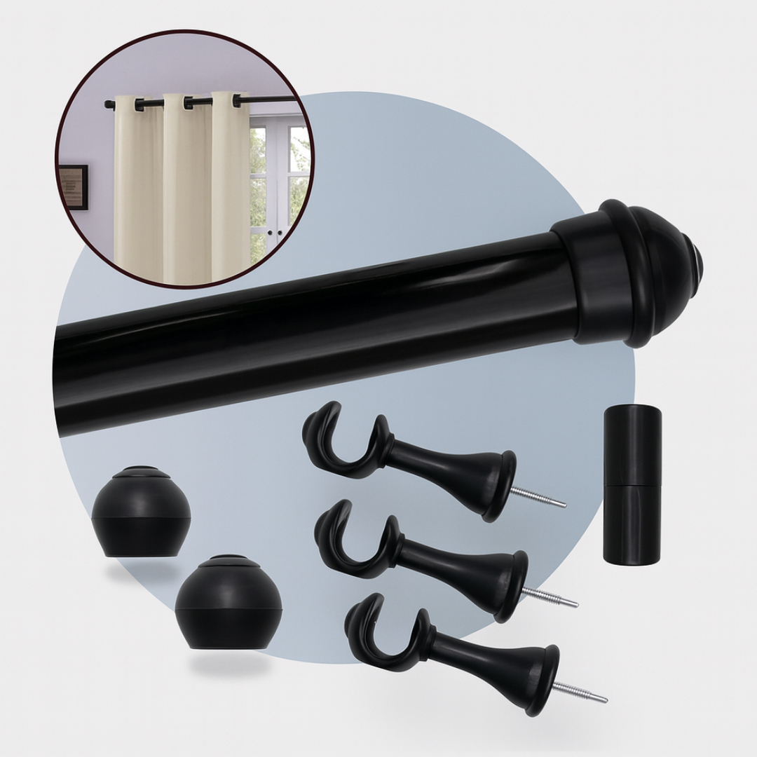 Kit Varão Com Junção 19Mm Preto Chroma
