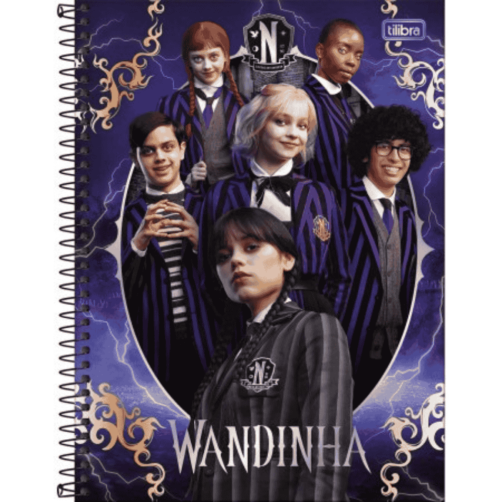 Caderno CD Universitário Wandinha 10 Matérias 160 Folhas Tilibra