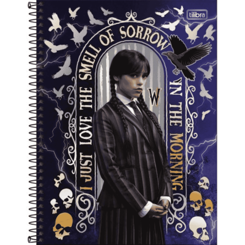 Caderno CD Universitário Wandinha 10 Matérias 160 Folhas Tilibra