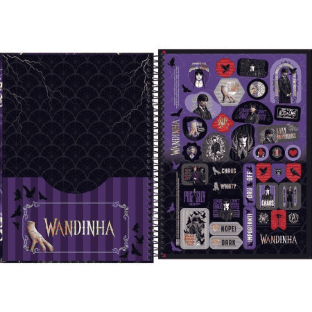Caderno CD Universitário Wandinha 10 Matérias 160 Folhas Tilibra