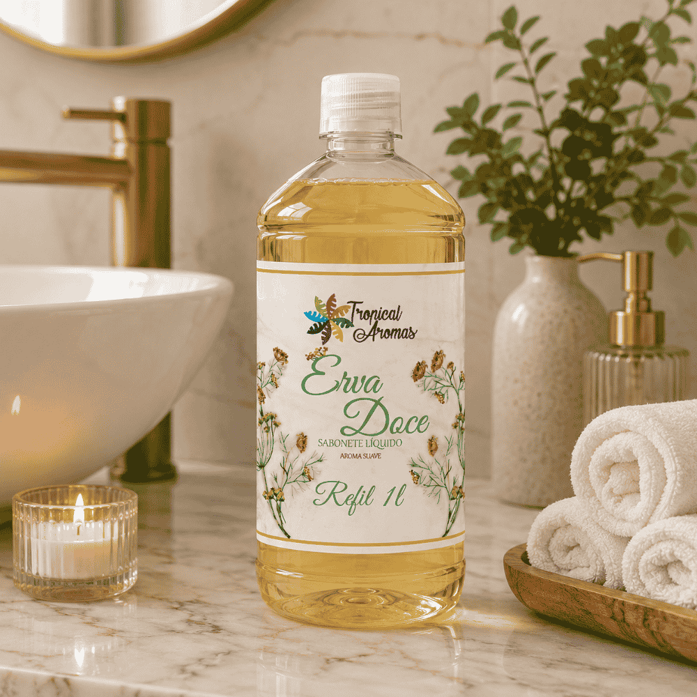 Refil Sabonete Líquido 1 Litro Erva Doce Tropical Aromas