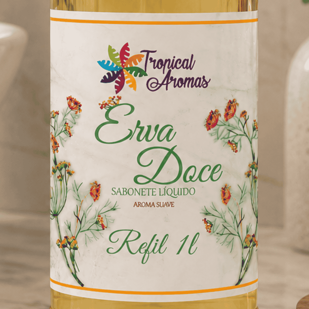 Refil Sabonete Líquido 1 Litro Erva Doce Tropical Aromas