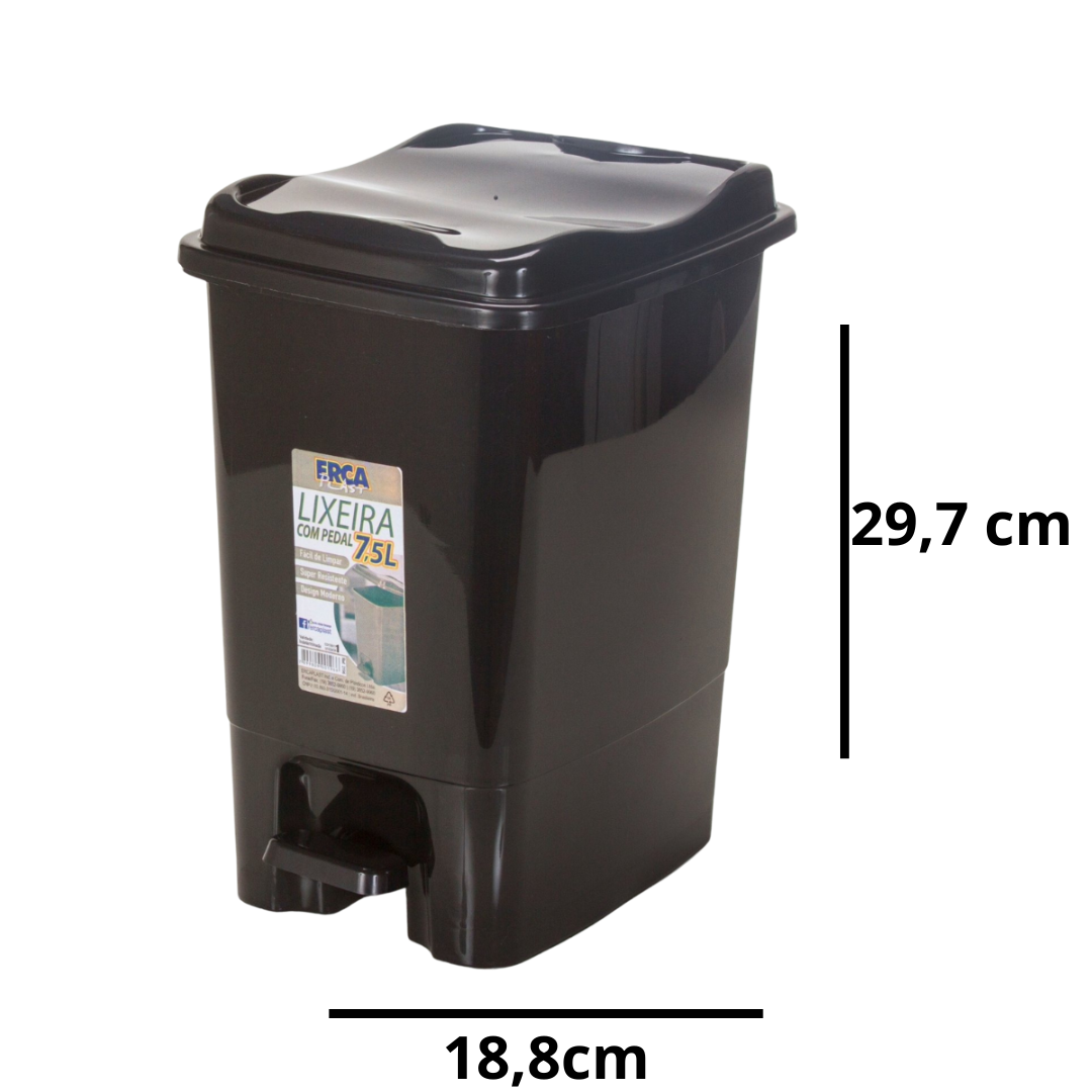 Lixeira Com Pedal 7,5L Ercaplast