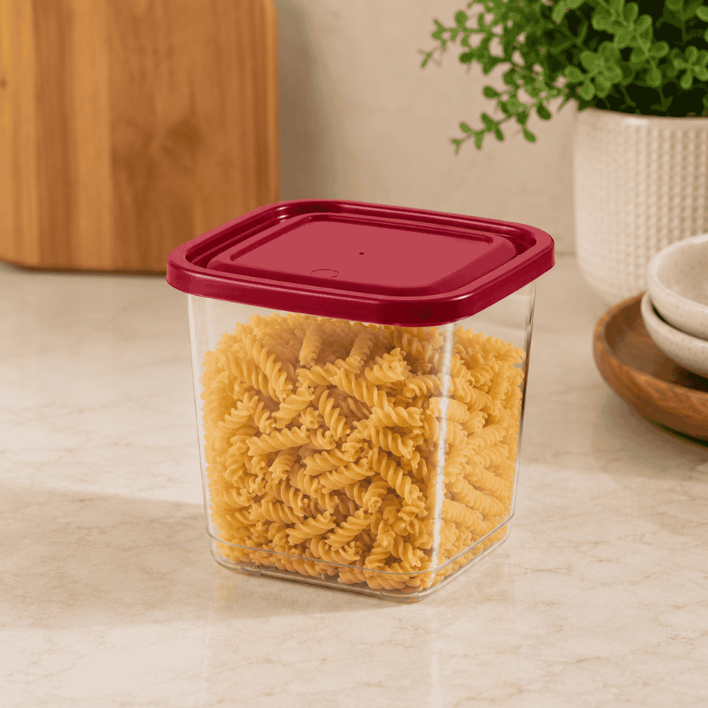 Pote para Mantimentos Quadrado 1,1 Litro Transparente Ercaplast