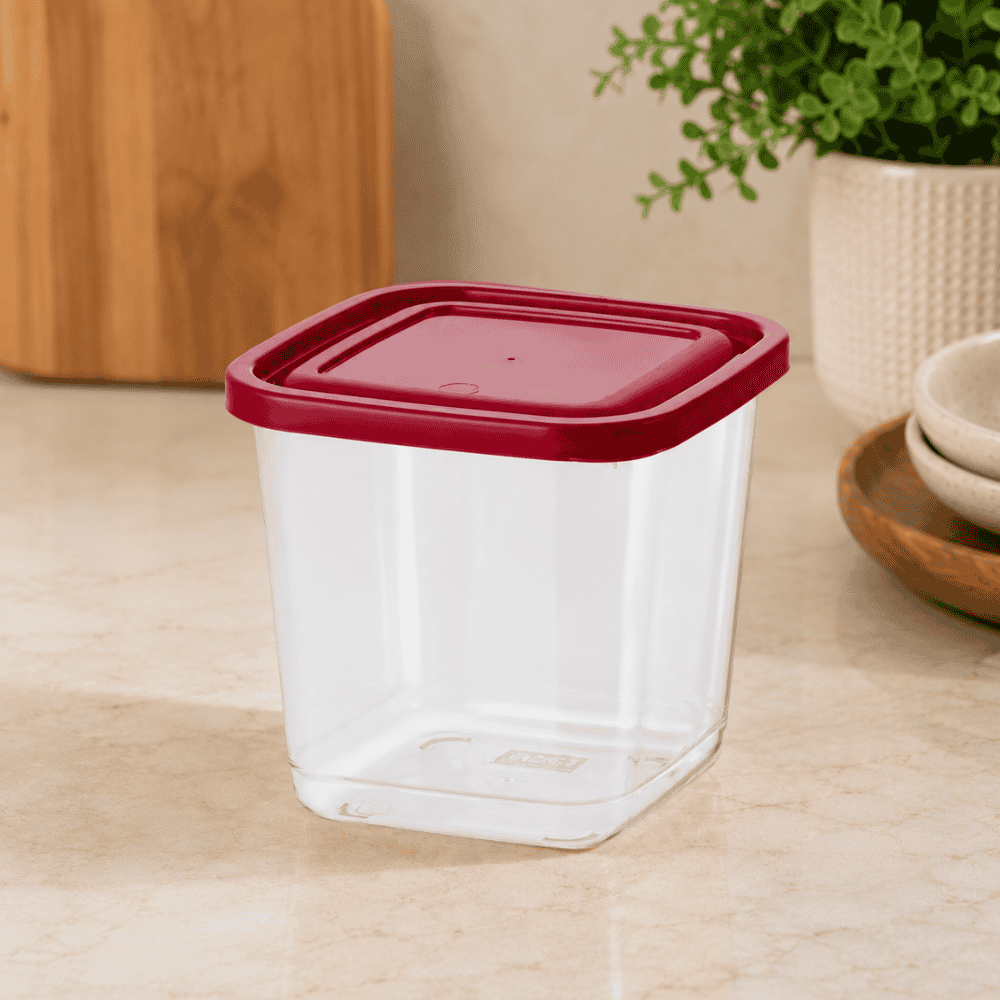 Pote para Mantimentos Quadrado 1,1 Litro Transparente Ercaplast