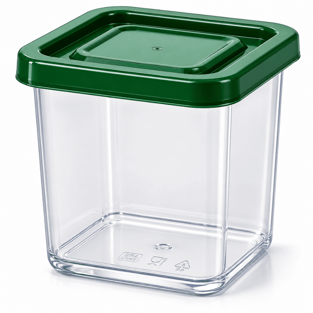 Pote Condimento Quadrado 200ml Transparente Ercaplast