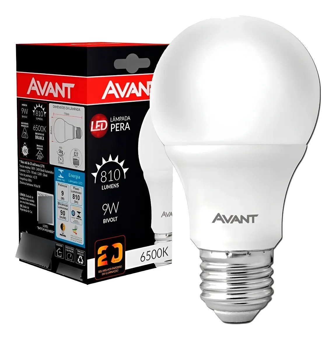 Lâmpada Led Branca 9W Avant