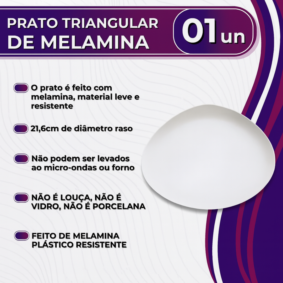 Prato Triangular 21,6cm Premium Melamina Utilgoods