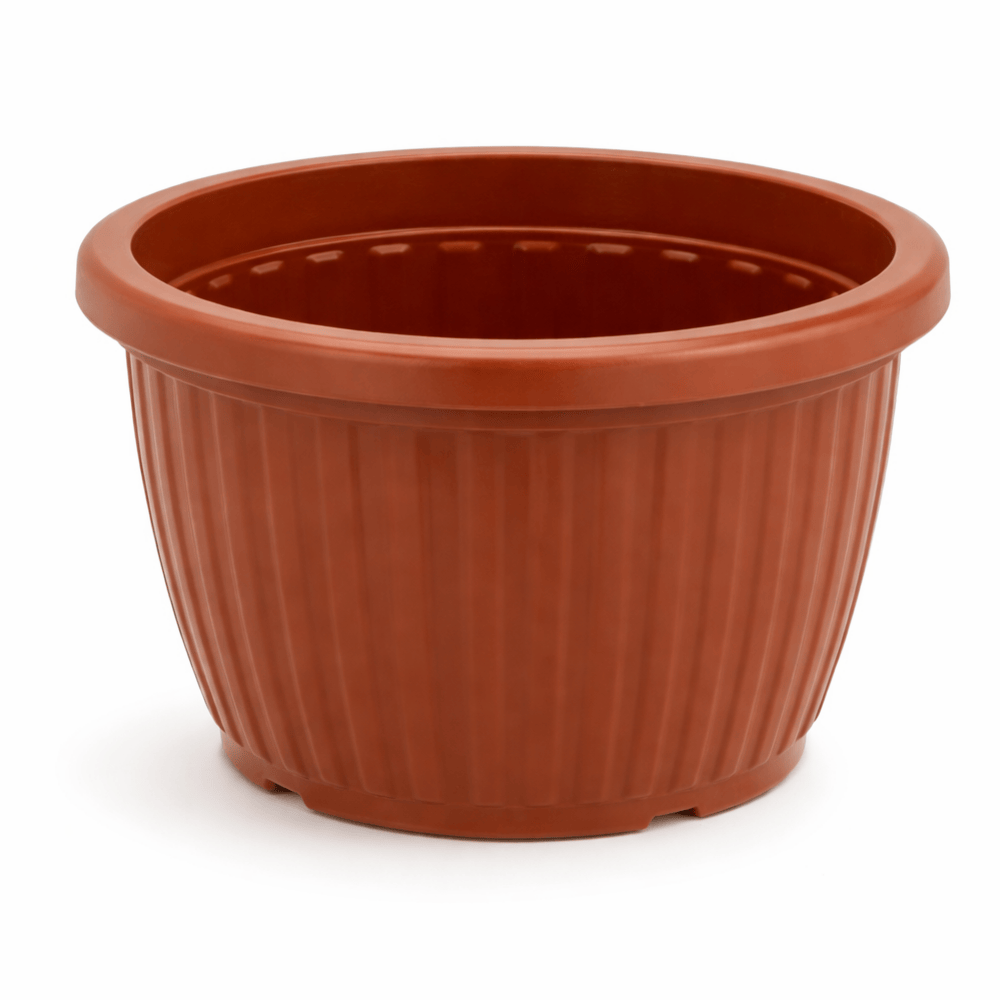 Vaso Redondo Canelado Cerâmico 1,2L Ercaplast