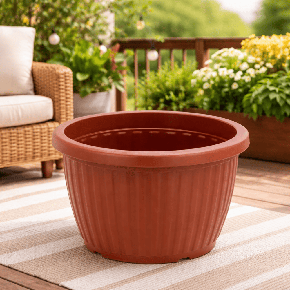 Vaso Redondo Canelado Ceramico 3Lt Ercaplast