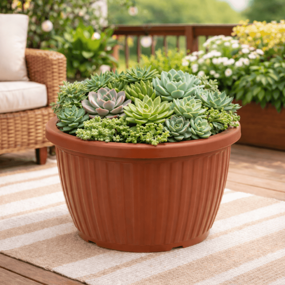 Vaso Redondo Canelado Ceramico 3Lt Ercaplast
