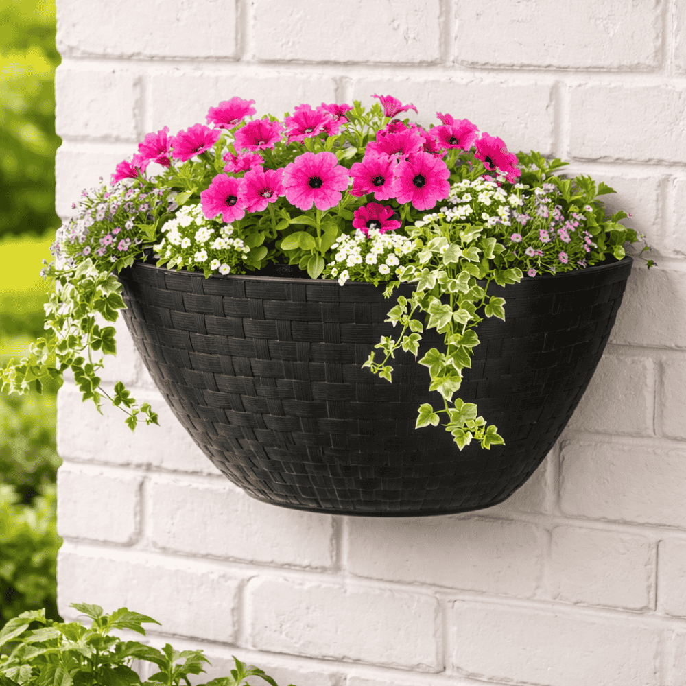 Vaso De Parede Ratan Preto 3,3L Ercaplast