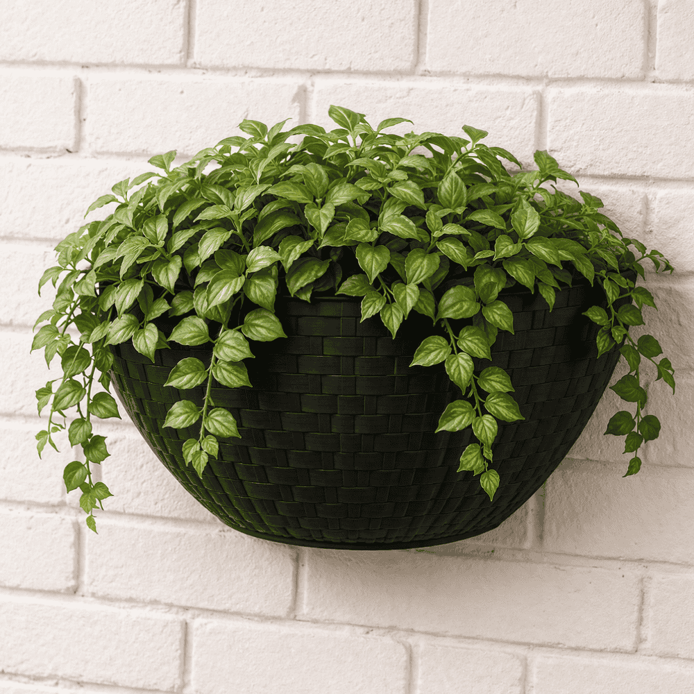 Vaso De Parede Ratan Preto 3,3L Ercaplast