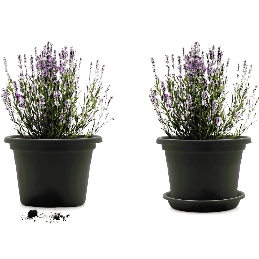 Prato para Vaso Redondo Preto 20,5cm Ercaplast
