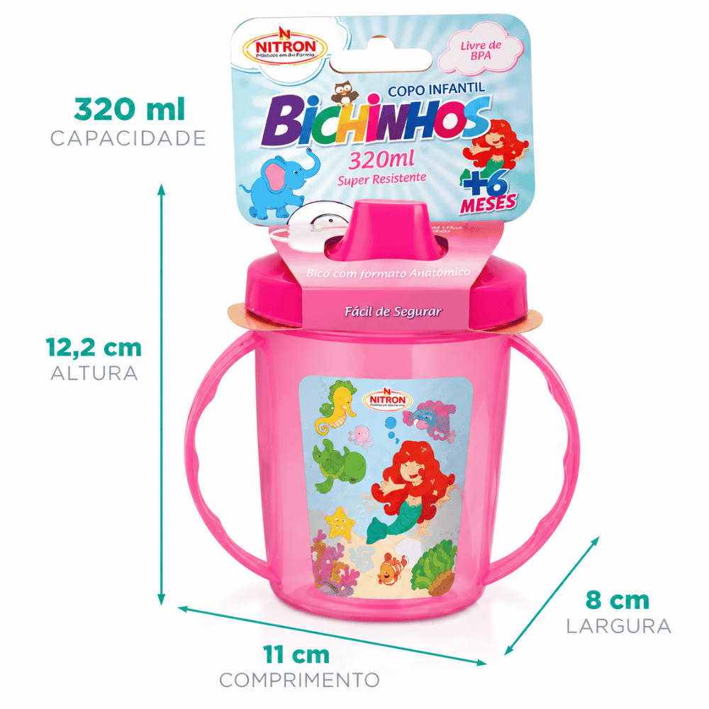 Copo Infantil com Alça 320ml Nitron