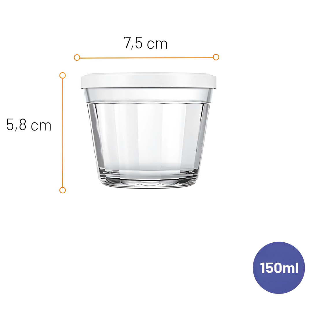 Tigela Americano 150Ml Com Tampa Nadir