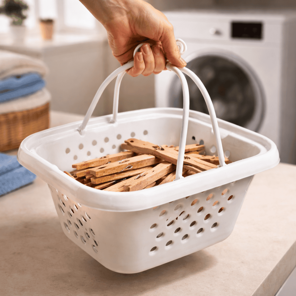Cestinho Para Prendedor De Roupas Branco Nitron