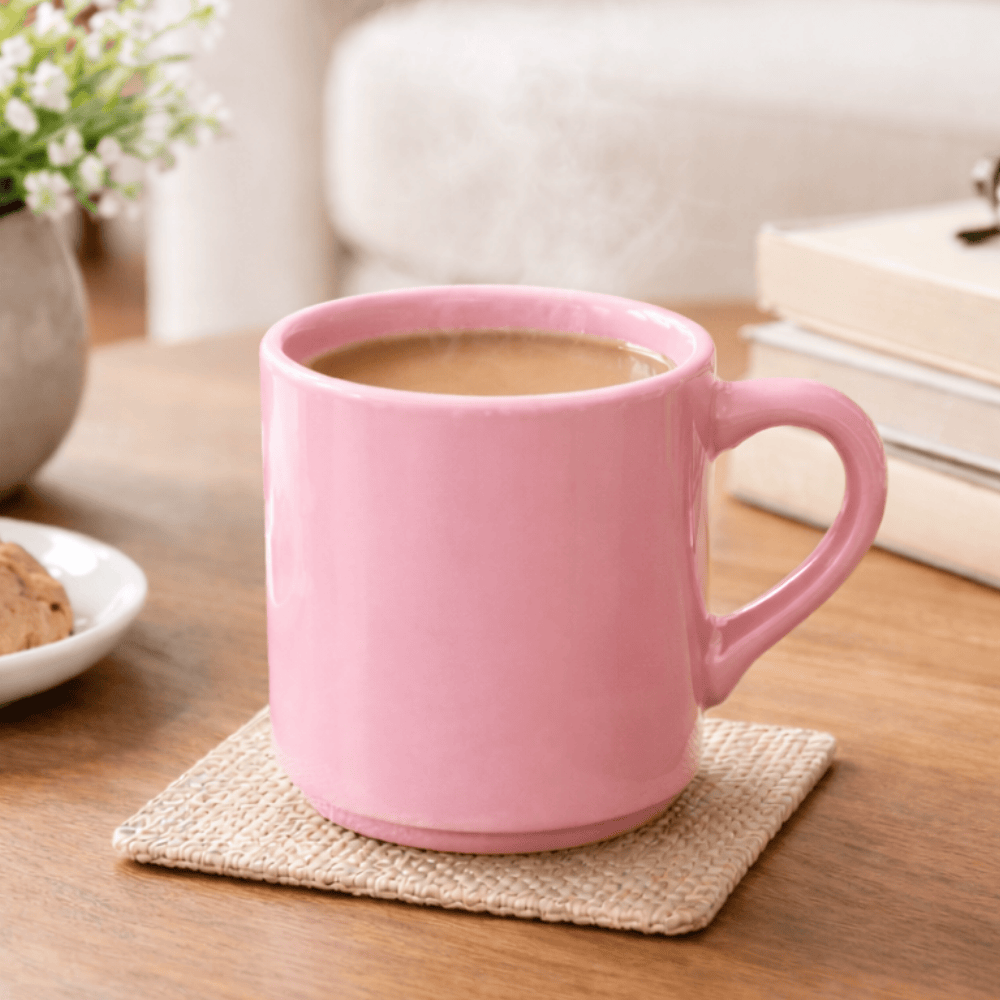Xícara Café Canequinha Lisa Rosa  60Ml Horacilio