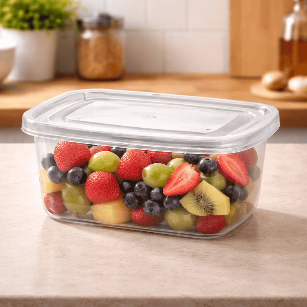 Pote Retangular Grande Transparente 1300ml Ercaplast
