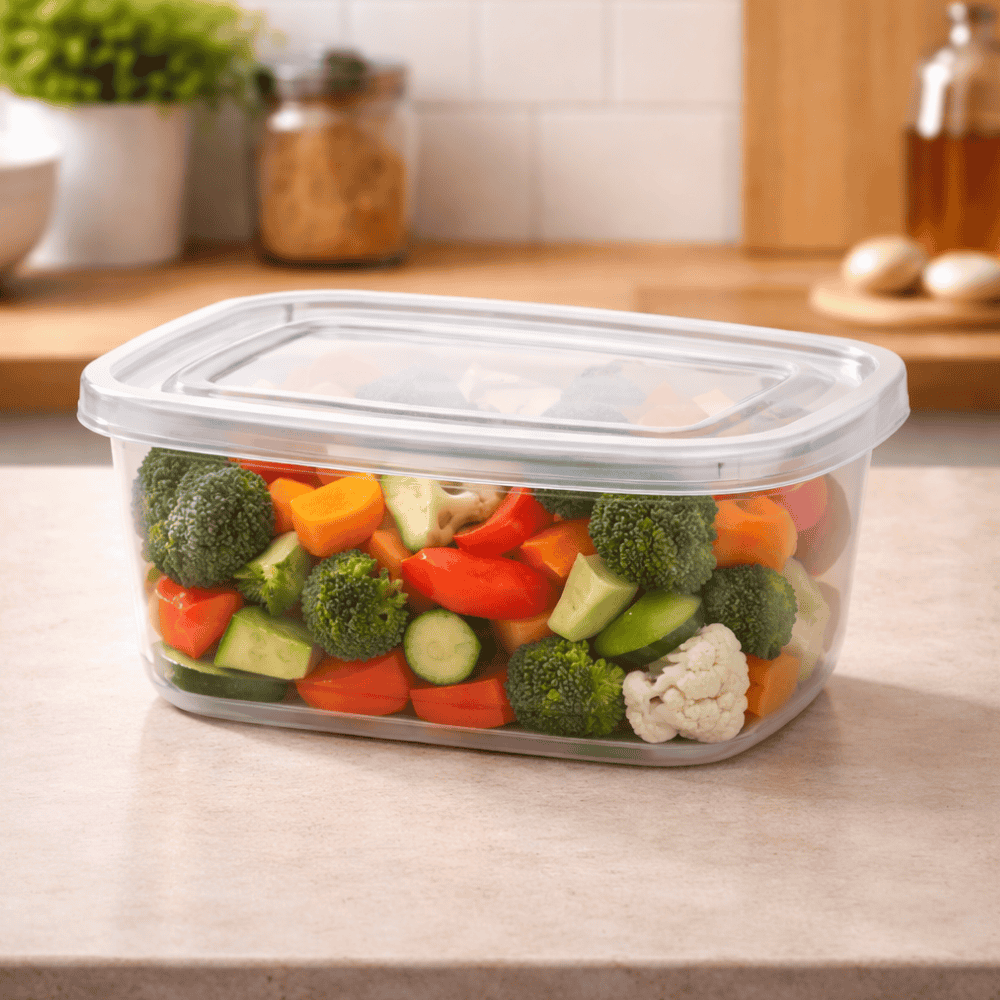 Pote Retangular Grande Transparente 1300ml Ercaplast