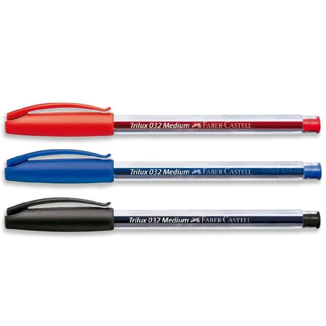 Caneta Esf Trilux Média Vermelha Faber Castell