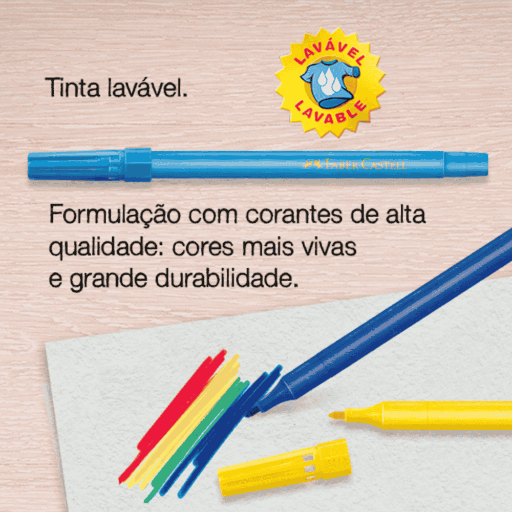 Canetinha 12 Cores Faber-Castell