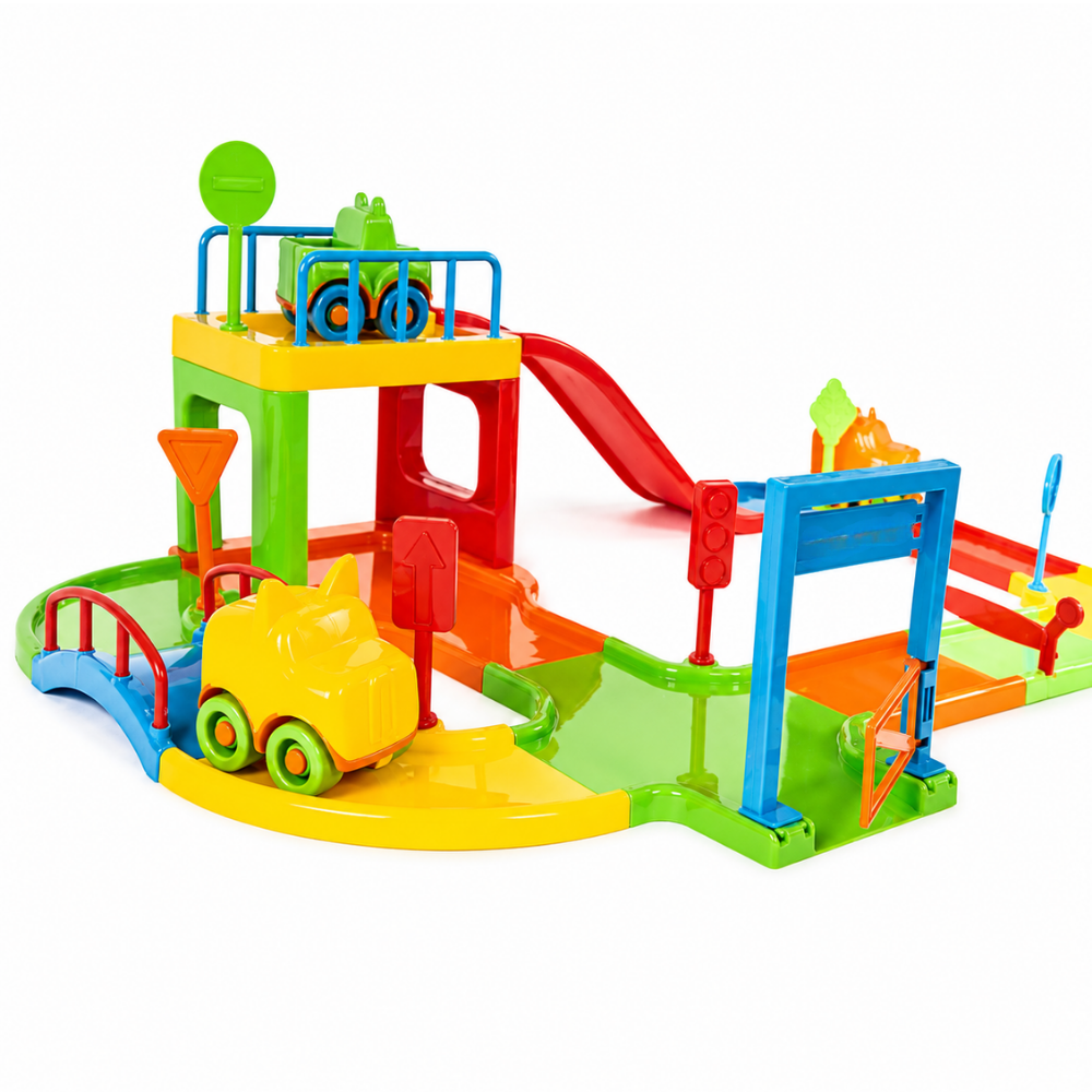 Pista Baby Animal com 2 Carrinhos Divplast
